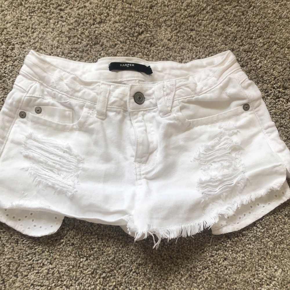 Harper white jean shorts